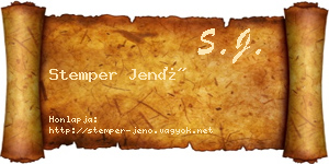 Stemper Jenő névjegykártya